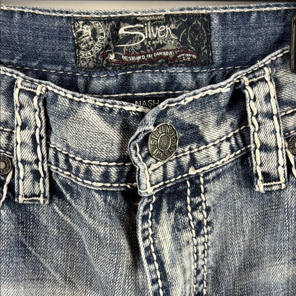 Silver Co Men's Light Blue Nash straight-leg Distressed Jeans Size 34 - Picture 7 of 14